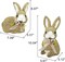 10" Sisal Easter Bunny Decor – Set of 2 with Floral Bows